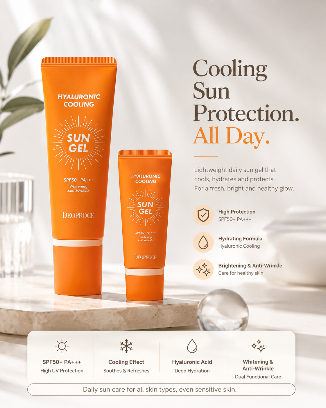 CapeGlowco SkinCalm Hydra UV Essence SPF50+ 50g + Free 20g