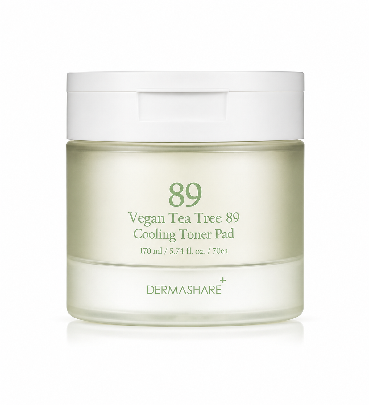 DERMASHARE+ Vegan Tea Tree 89 Cooling Toner Pads (180ml / 70 Sheets) – Oil Control, Acne Soothing & Hydrating Skin Prep